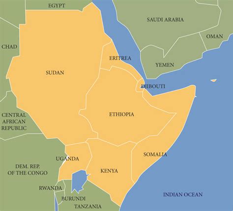 The Map Of Horn Africa And Yemen Source Download Scientific Diagram