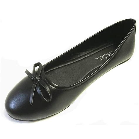 Shoes8teen Sh18es Womens Ballerina Ballet Flats Shoes Leopard And Solids 7 8500 Black Walmart