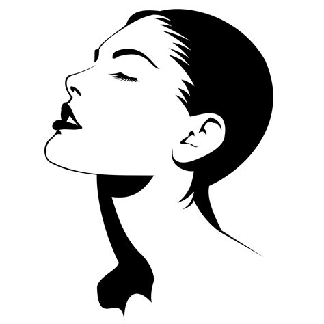 Vector For Free Use Woman With Eyes Closed