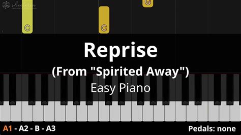 Reprise From Spirited Away Easy Piano Tutorial For Beginners Youtube