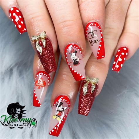 30 Minnie Mouse Nail Designs Chanel Red Minnie Nails