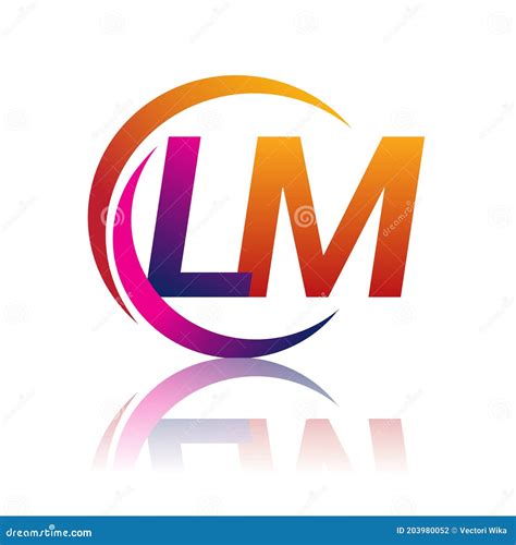Initial Letter Lm Logotype Company Name Orange And Magenta Color On