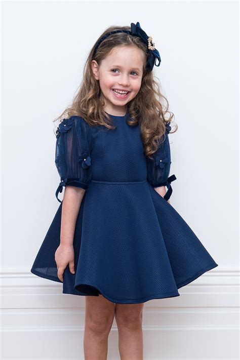 Navy Blue Flower Girl Dress David Charles Childrens Wear Navy Blue
