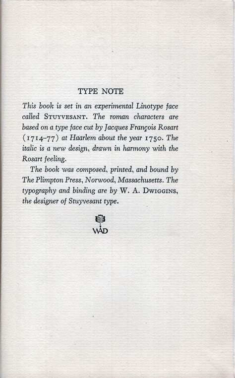 Colophon For The Necessary Angel By Wallace Stevens New York Alfred A