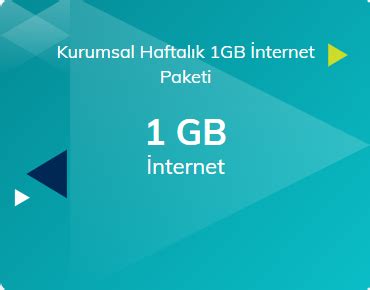 Kurumsal Haftalık 1GB İnternet Paketi Türk Telekom