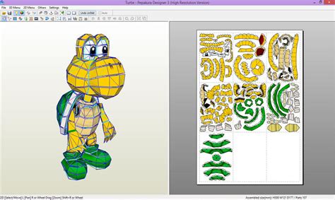 Papercraft Template Of Turtle From Super Mario By M4r3k0001 On Deviantart