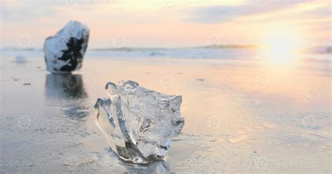Travel In Japan On Winter Iceberg Jewelry On Ice Beach At Otsu Beach