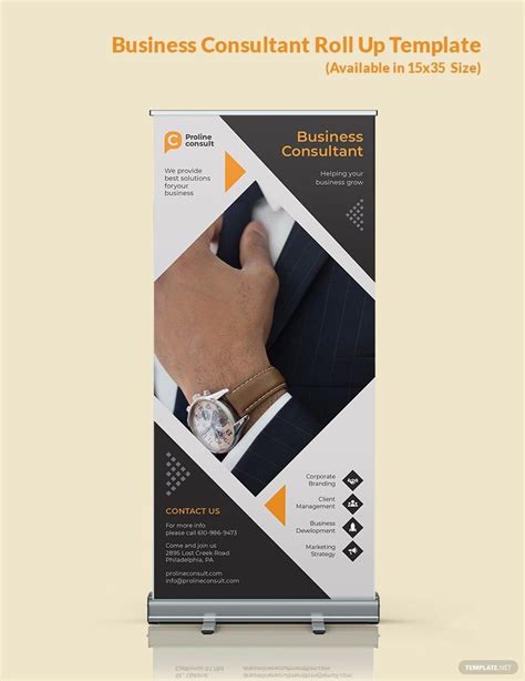Business Consultant Roll Up Banner Template In Psd Indesign