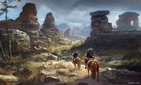 Download Horse Mountain Painting Artistic Cowboy Hd Wallpaper By Paul