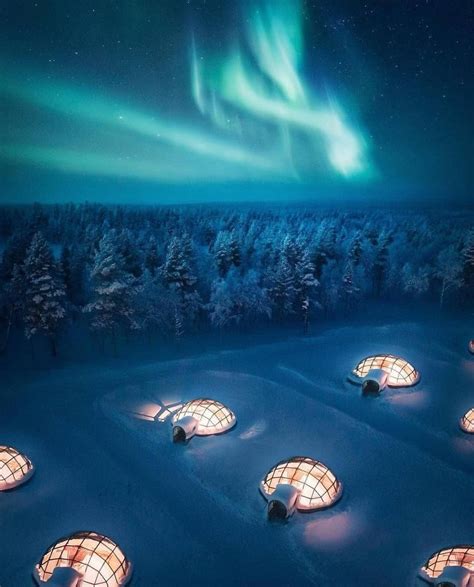 experiencing the northern lights through a glass igloo in finland 🇫🇮 photo by visualsof… see