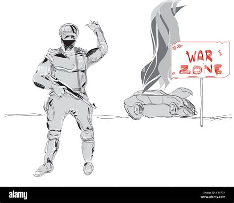 War Zone Illustration Stock Photo Alamy