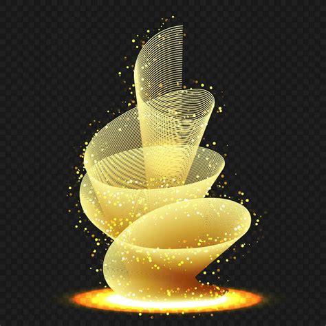 Creative Spiral Golden Light Swirl Bright Speed Or Motion On Black Png