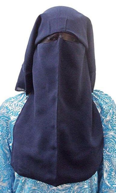 3 Layers Burqa Hijab Face Cover Veil Islam Islamic Eid Xl Long Saudi Niqab Nikab Ebay