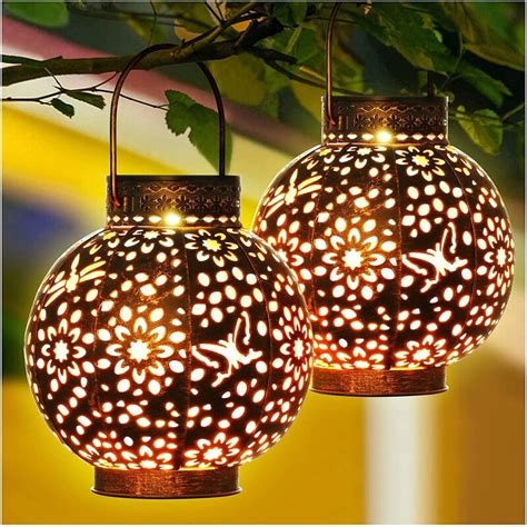 Kooper Solar Lantern Outdoor Hanging Solar Lights Metal Retro Lantern