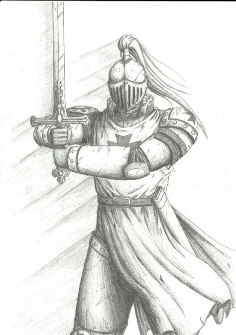 Medieval Knight Drawing Sketch Template Knight Drawing Medieval
