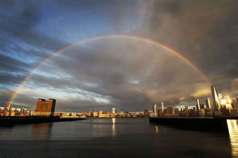 Rainbow Appears Over New York City During 7 Oclock Cheer Followed By A