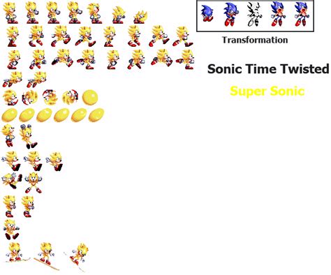 Sonic Time Twisted Super Sonic Sprite Sheet By Winstontheechidna On