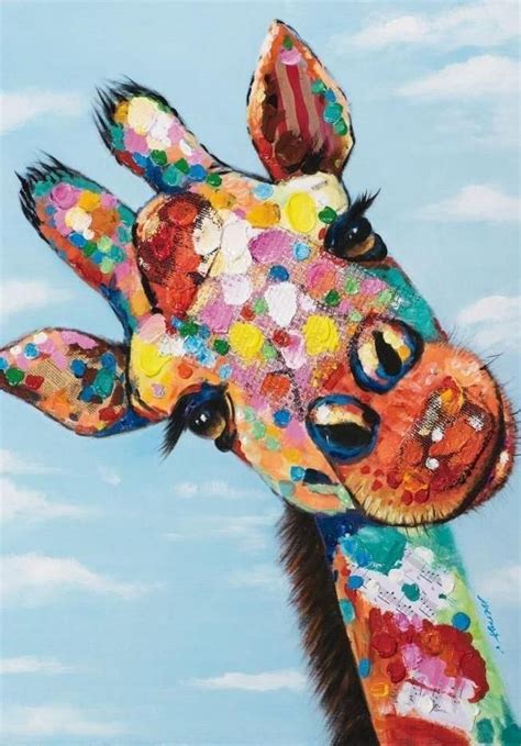 Please buy a commercial licence for commercial use without attribution. Silly giraffe in a colorful painting. Available in ...