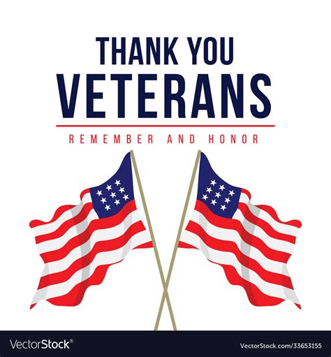 Thank You Veterans Template Design Royalty Free Vector Image