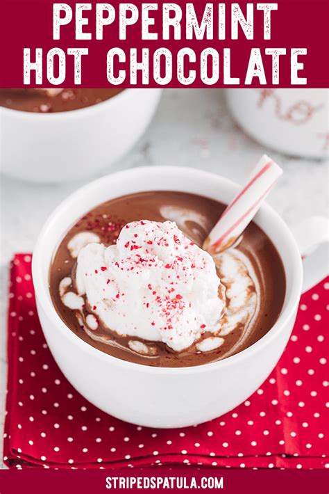 Peppermint Hot Chocolate Recipe Striped Spatula