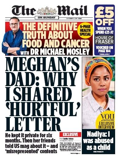 The Mail On Sunday Uk Front Page For 6 October 2019 Paperboy Online