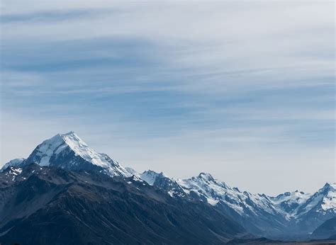 Hd Wallpaper Southern Alps Mount Cook New Zealand Blue Clouds