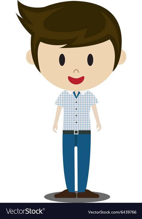 Cute Cartoon Of Young People In Stylish Casual Vector Image