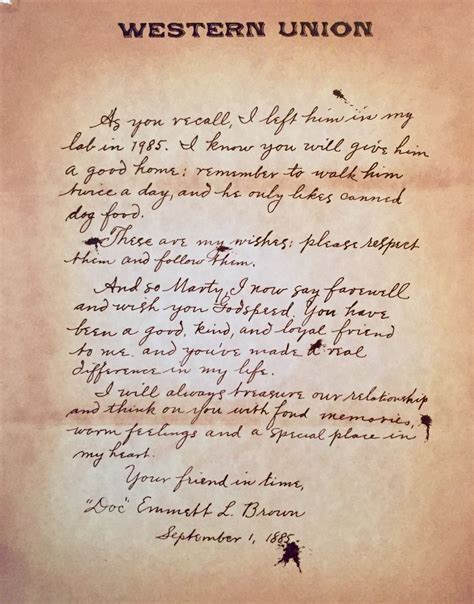 Page Three Of Docs 1885 Letter To Marty Back To The Future Party