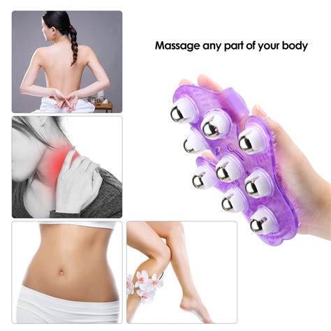 Palm Shaped Massage Glove Body Massager With Degree Roller Metal Roller Ball Muscle Pain