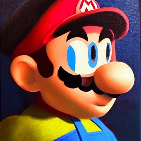 Still Oil Painting Of Mario 8k Trending Good Stable Diffusion