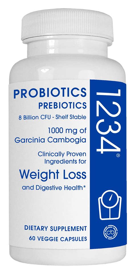 Probiotics Prebiotics 1234 Dietary Supplement Veggie Capsules 60 Ct