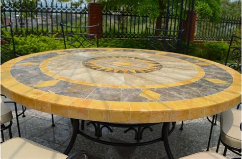 outdoor patio garden  table mosaic marble stone