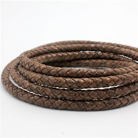 8mm Round Rustic Brown Faux Suede Leather Braided Cord 8mm Etsy