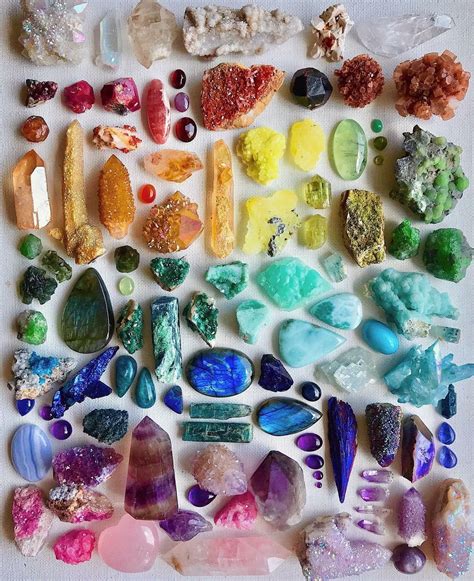 Many Beautiful Gemstones Collection Crystal Vibes Crystals And