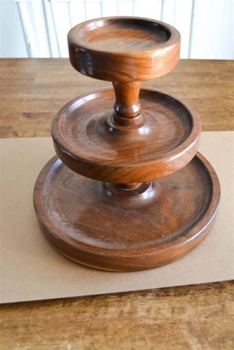 Three Wooden Plates Stacked On Top Of Each Other