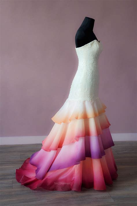 Colorful Ombré Wedding Gowns Shop — Canvas Bridal Dye Wedding Dress
