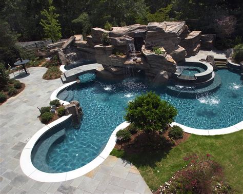 Inground Pools With Waterfalls Backyard Design Ideas
