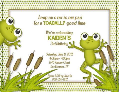 Cute Frog Birthday Invitation Leap Year Birthday Frog Birthday Party