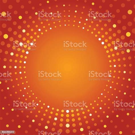 Orange Color Background With Fading White Circles Stock Illustration