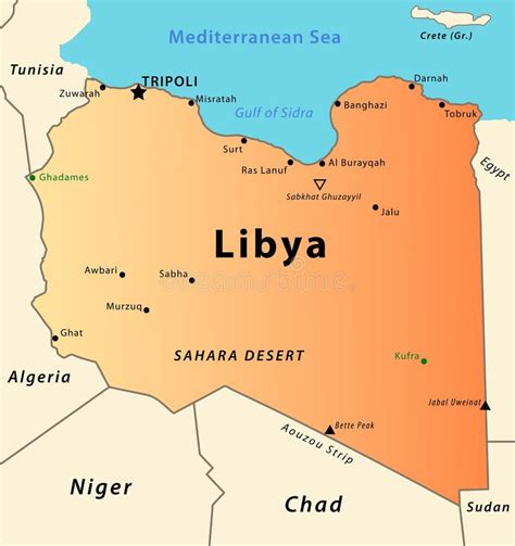 Libyan Desert Africa Map