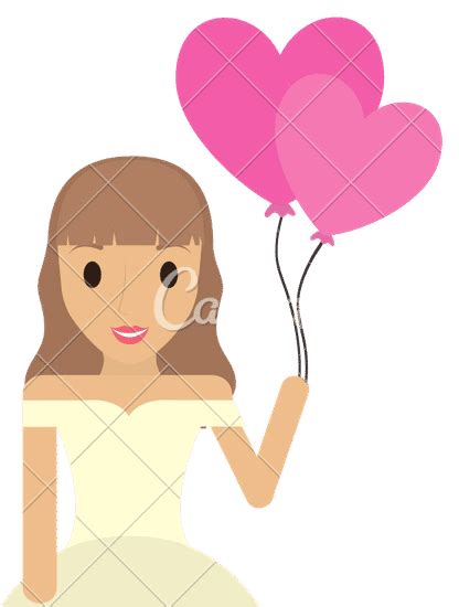 Woman Holding Balloons 素材 Canva可画