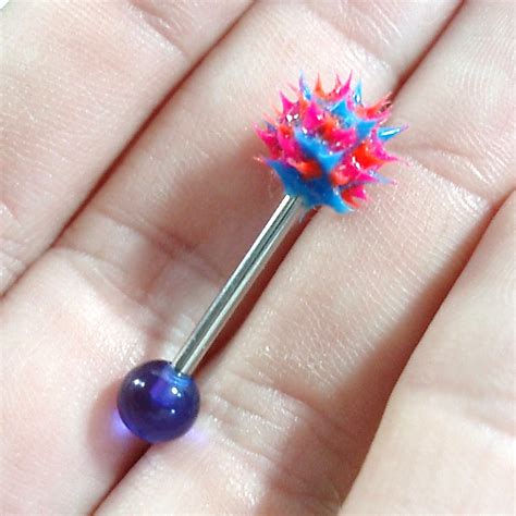 Soft Silicone Spiky Ball Tongue Ring Blacklight Reactive On Storenvy