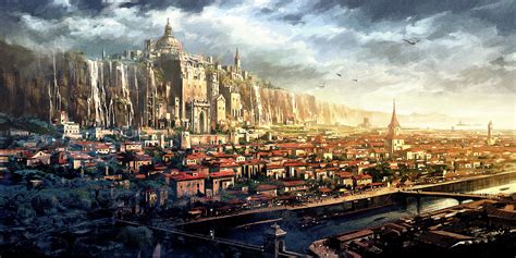 The Source Of This Beautiful Fantasy City Painting Rhelpmefind