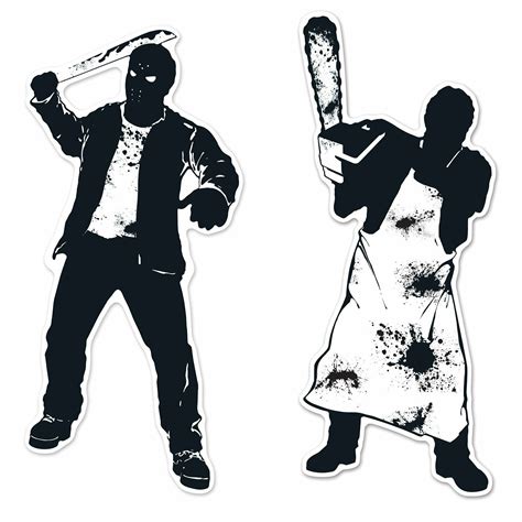 Psycho Silhouettes Serial Killer Party Decoration Cardboard Cutouts 2 Per Pack 34689073178 Ebay