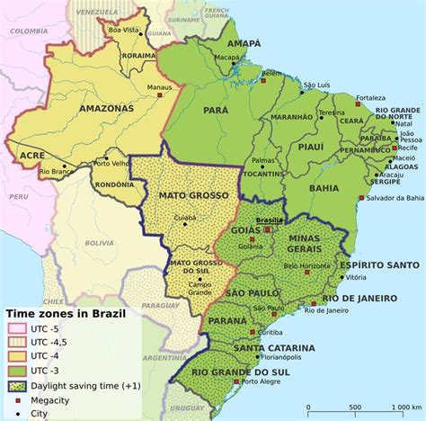 Time Zones In Brazil Worldcup Brazil Map Paraguay