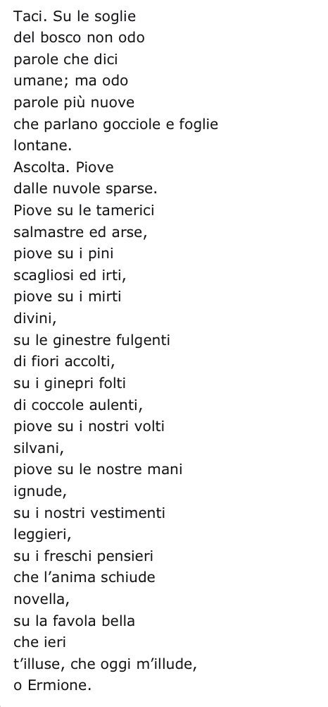 Gabriele D Annunzio Poesia La Pioggia Nel Pineto