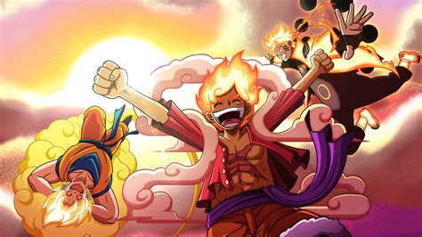 Luffy Gear 5 Croisement Goku Naruto 4k Pc Bureau Fond Décran Gratuit
