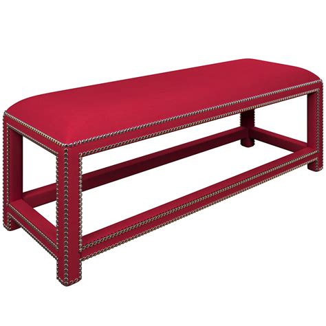 Estate Linen Red Lexington Bench Furniture