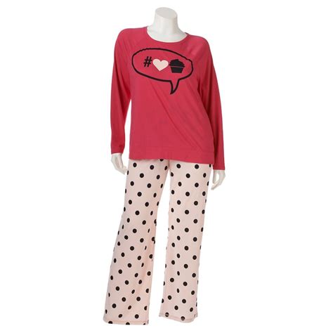 Juniors Plus Size So Pajamas Printed Knit Pajama T Set Junior