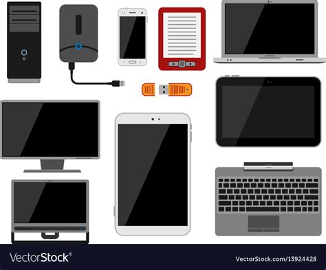 Electronic Gadgets Icons Technology Electronics Vector Image
